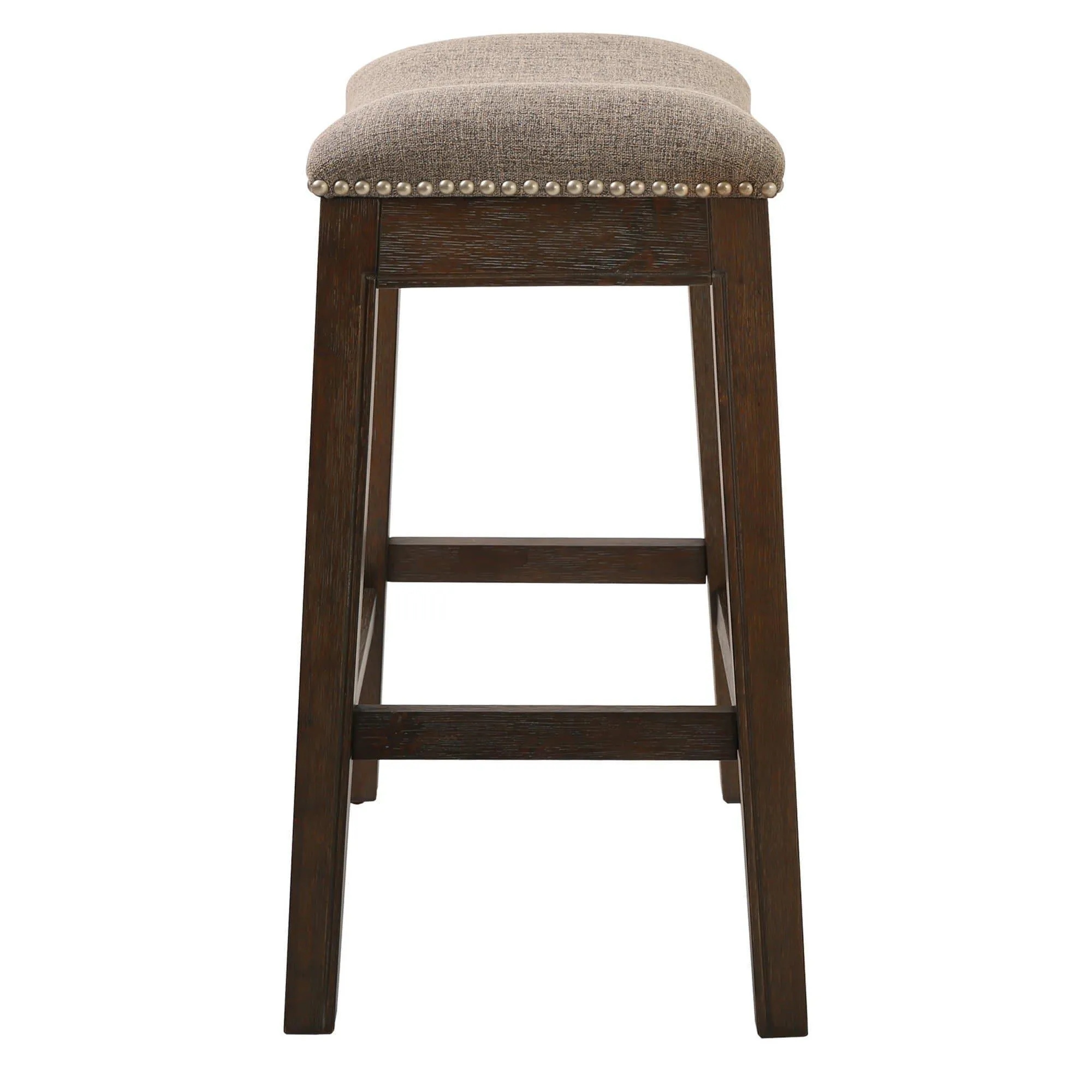 Taupe Fabric Saddle Style Counter Stool