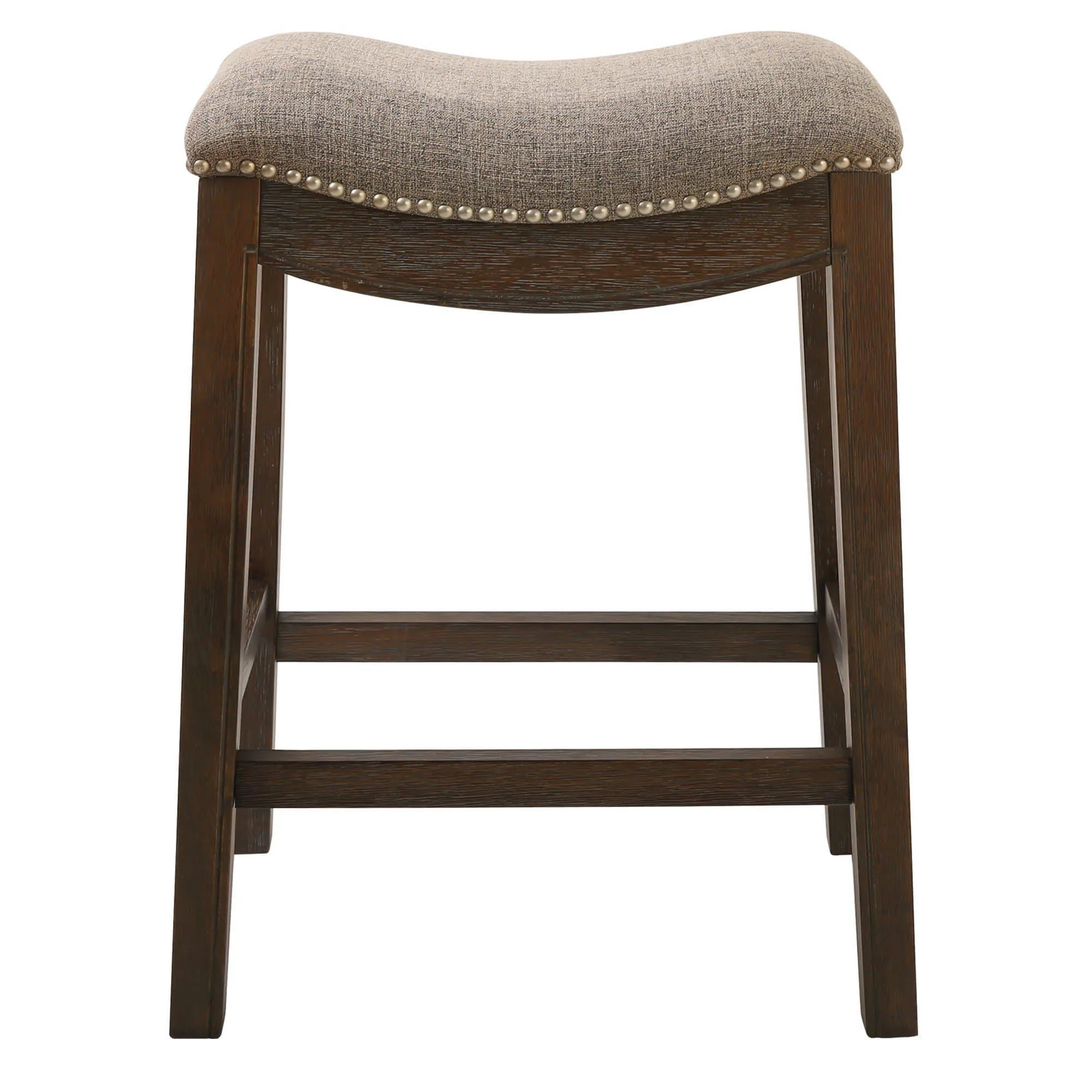 Taupe Fabric Saddle Style Counter Stool