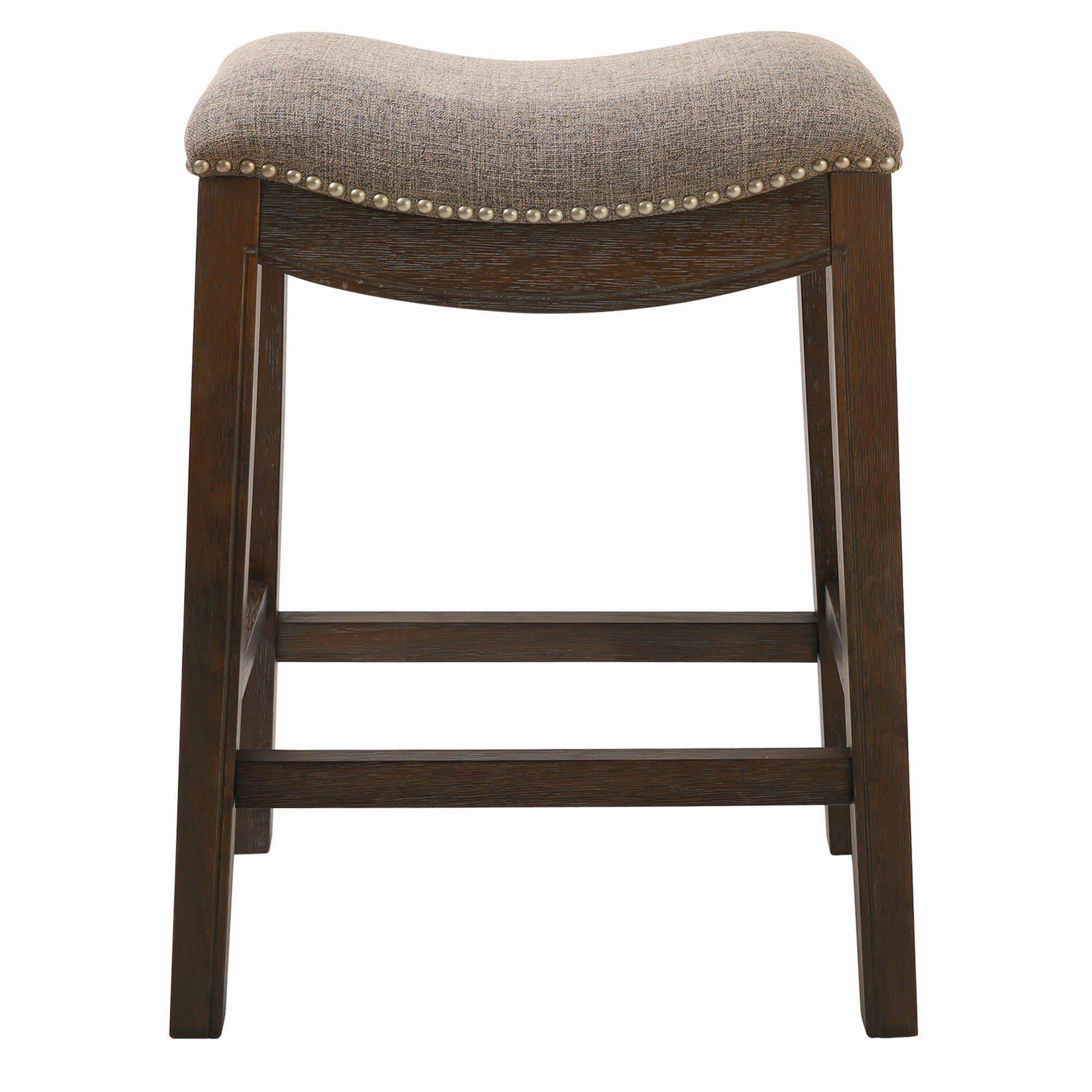 Taupe Fabric Saddle Style Counter Stool