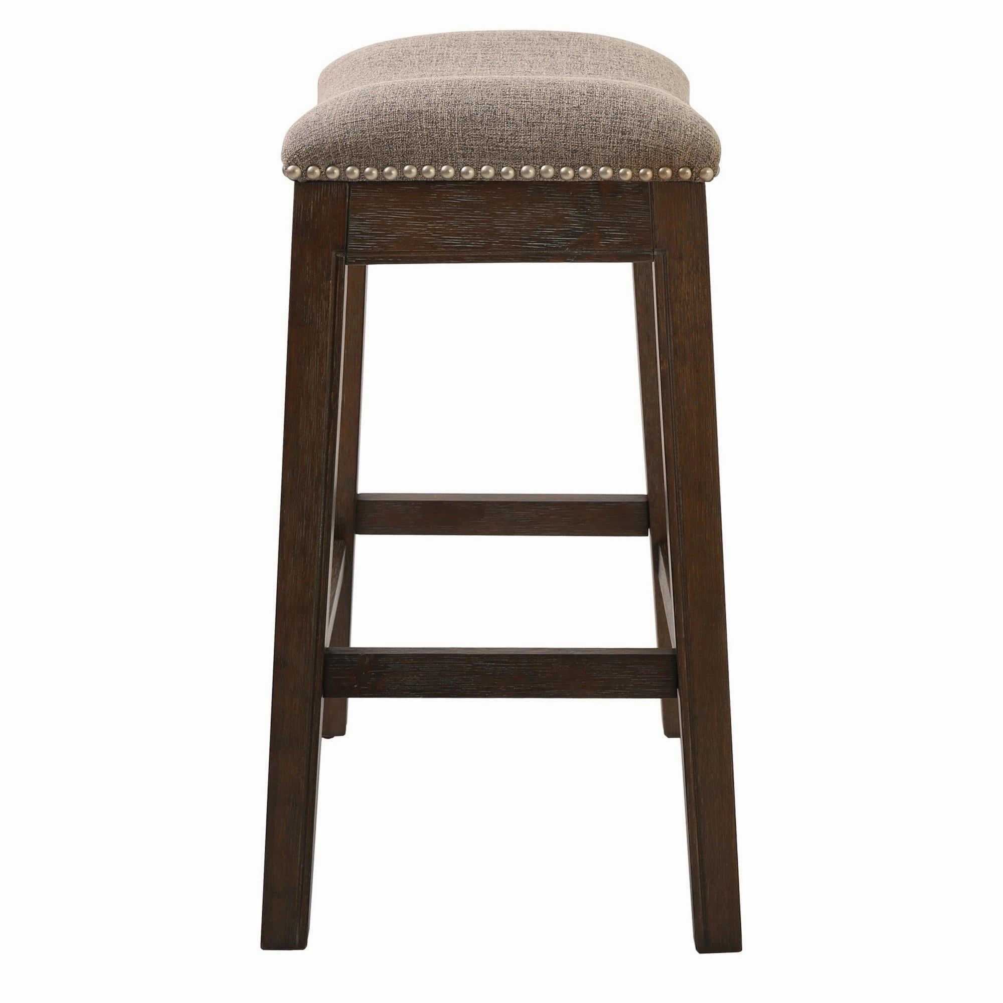 Taupe Fabric Saddle Style Counter Stool