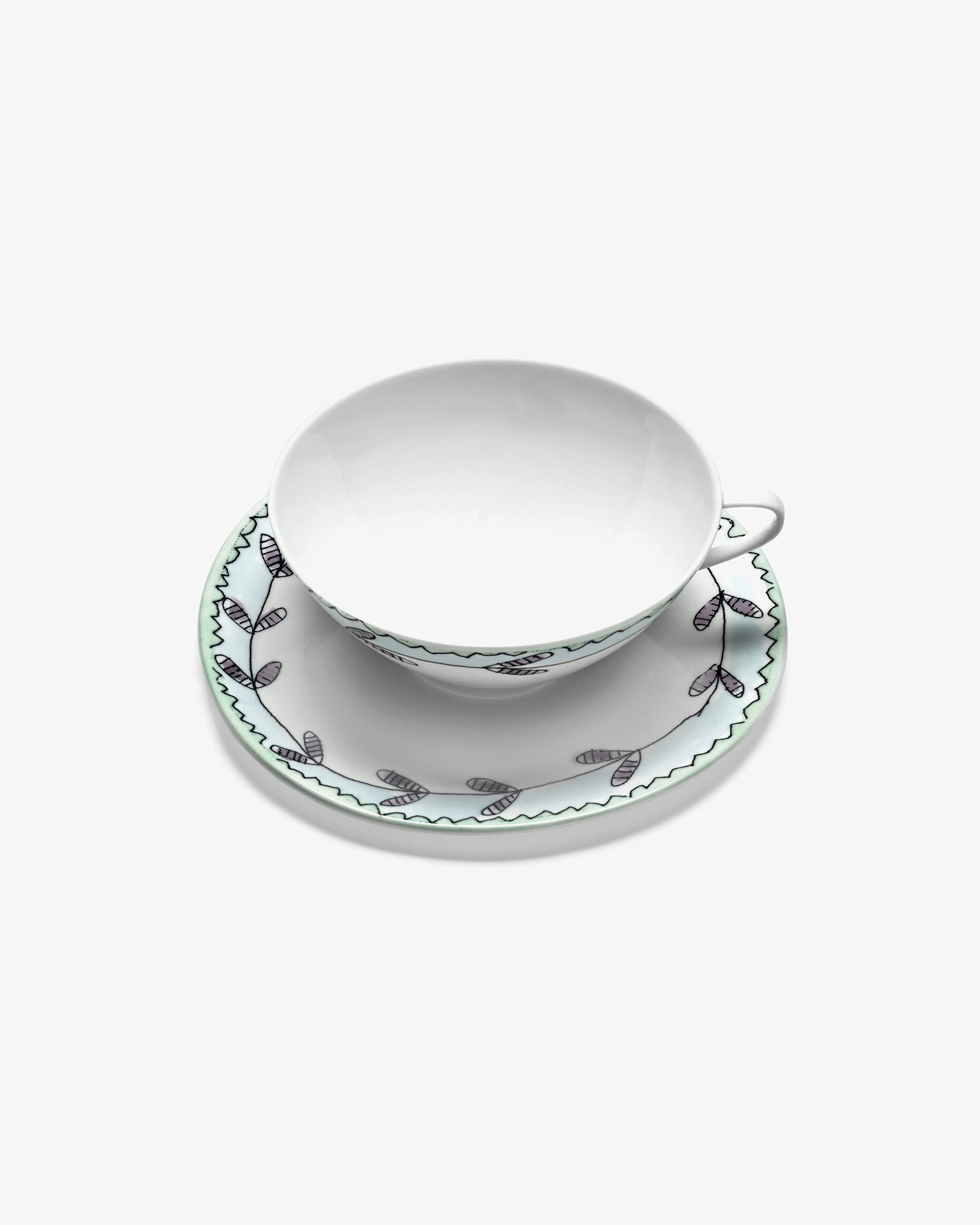 Tea cup with saucer Blossom milk Midnight Flowers