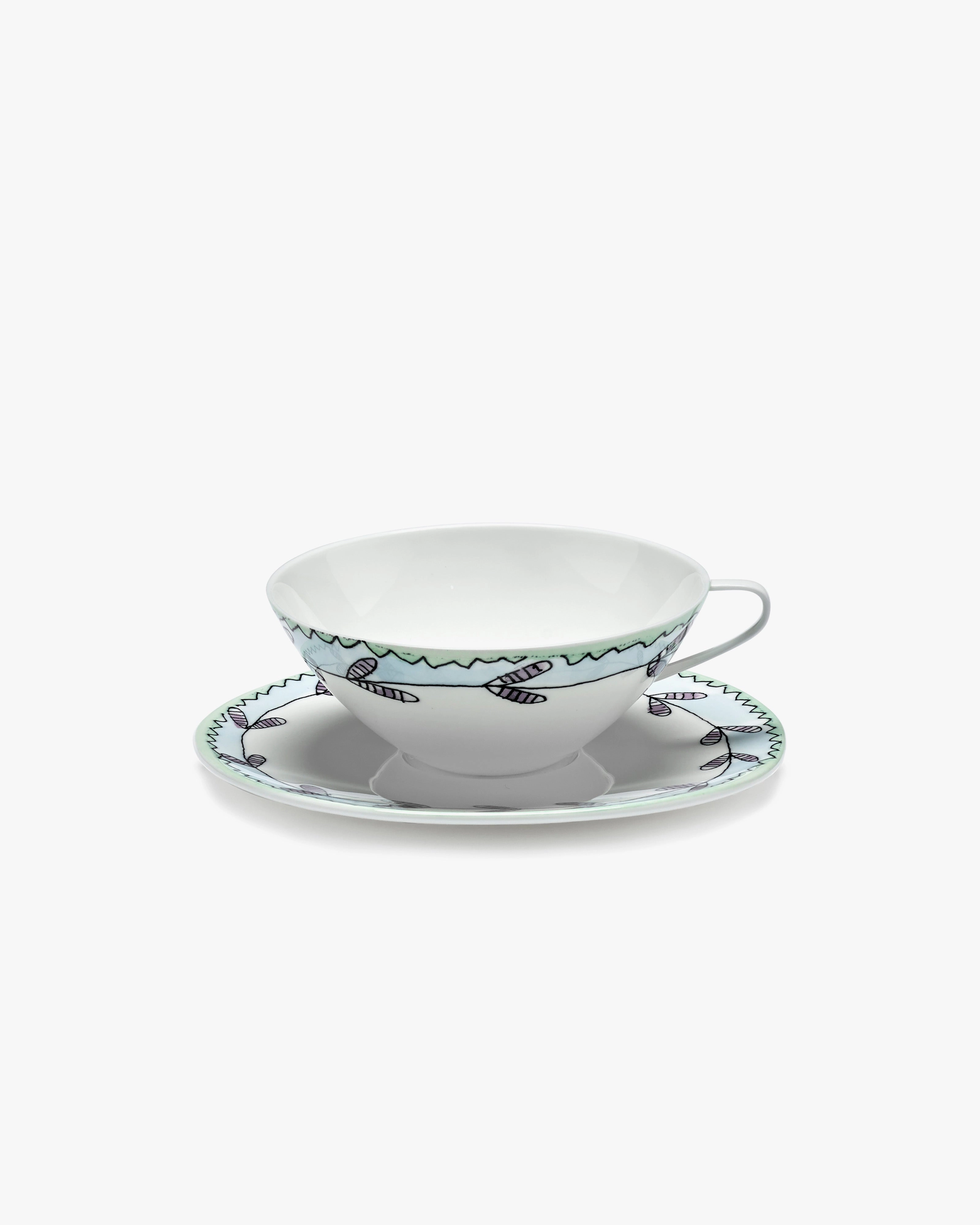 Tea cup with saucer Blossom milk Midnight Flowers