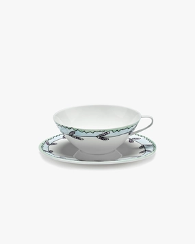 Tea cup with saucer Blossom milk Midnight Flowers