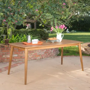 Teak Finish Acacia Wood Outdoor Dining Table - NH028992 patio chairs, outdoor seating