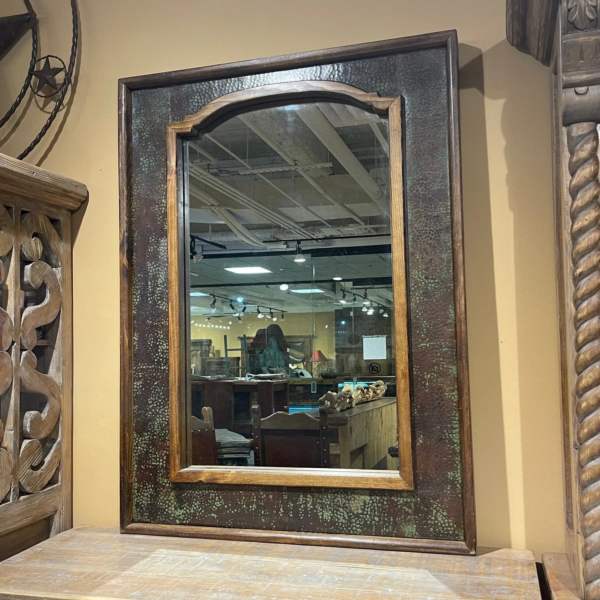 Temple Copper Wall Mirror bedroom furniture, nightstand