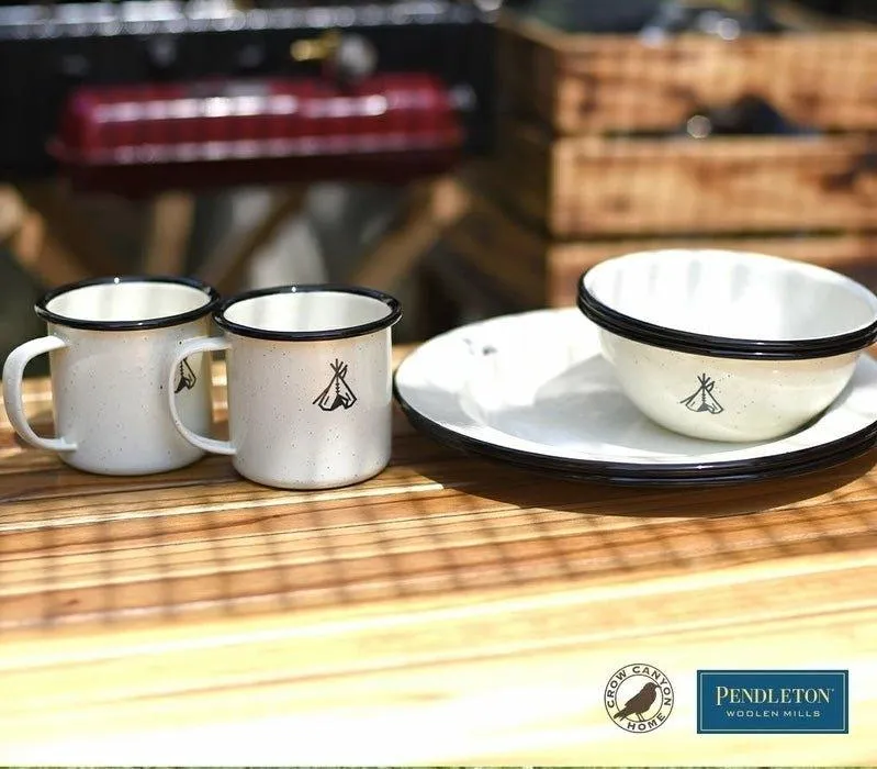 Tepee Camp Pendleton Enamelware Dishes