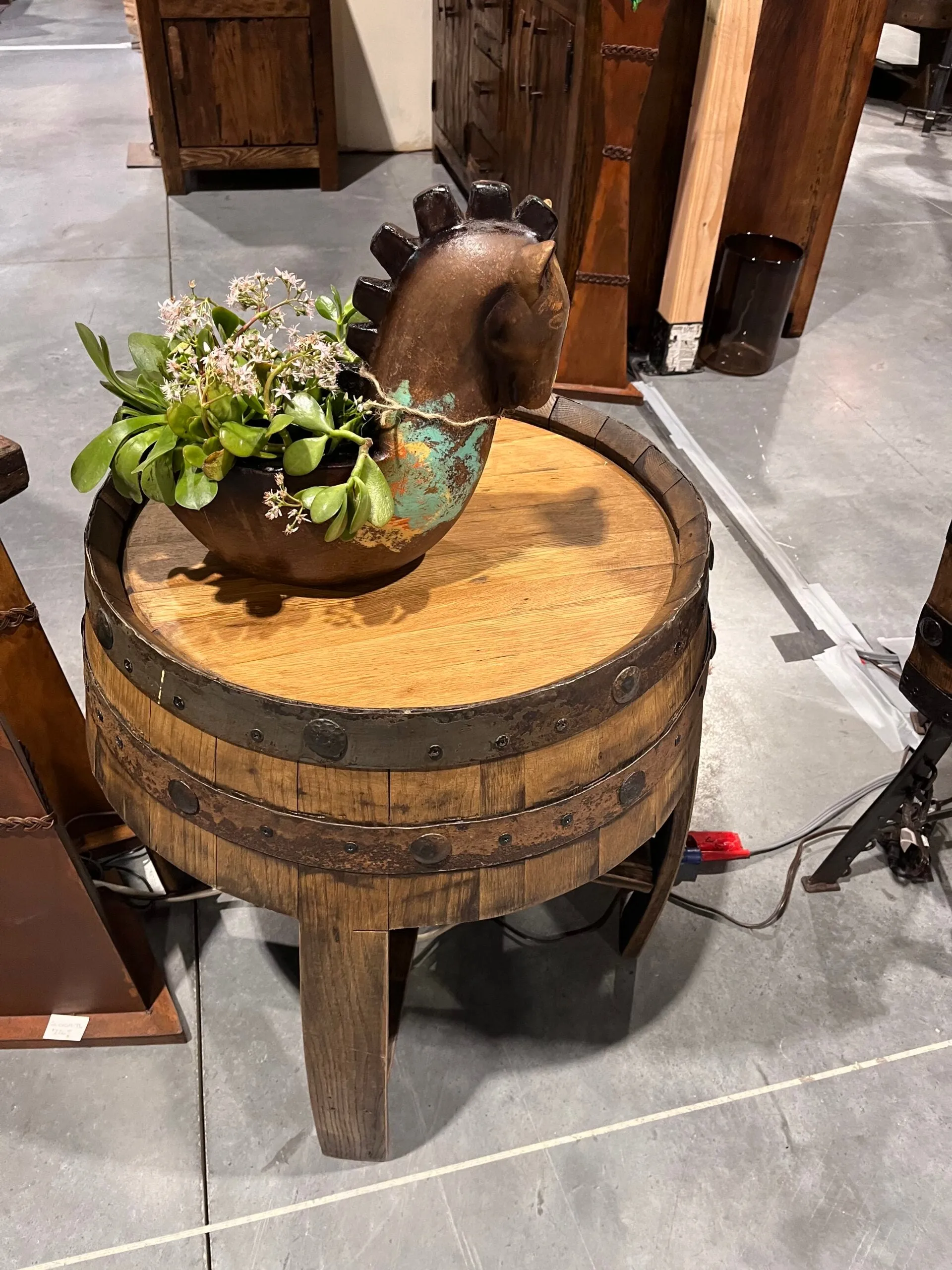 Tequila Barrel Accent Table