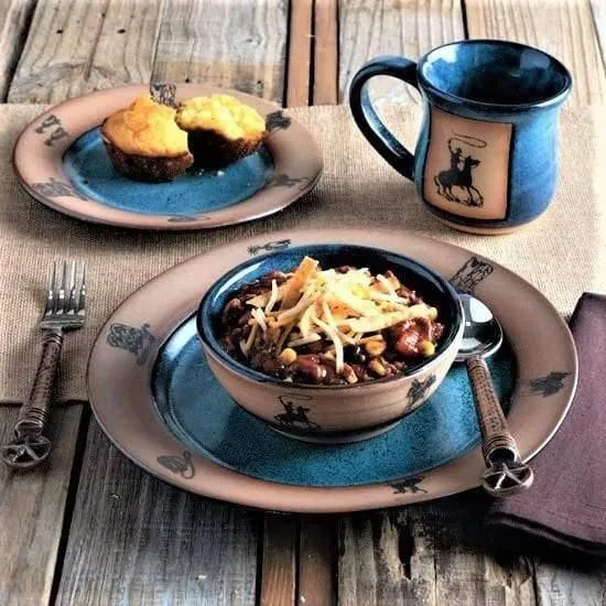 Texas West Dinnerware in Blue toilet seat cover, slow close seat