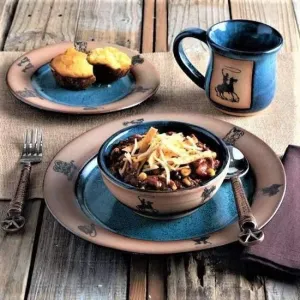 Texas West Dinnerware in Blue toilet seat cover, slow close seat