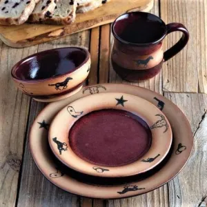 Texas West Dinnerware in Red toilet seat cover, slow close seat