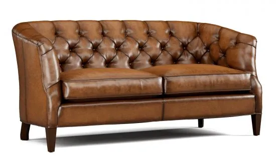 Thurston Tufted Leather Loveseat
