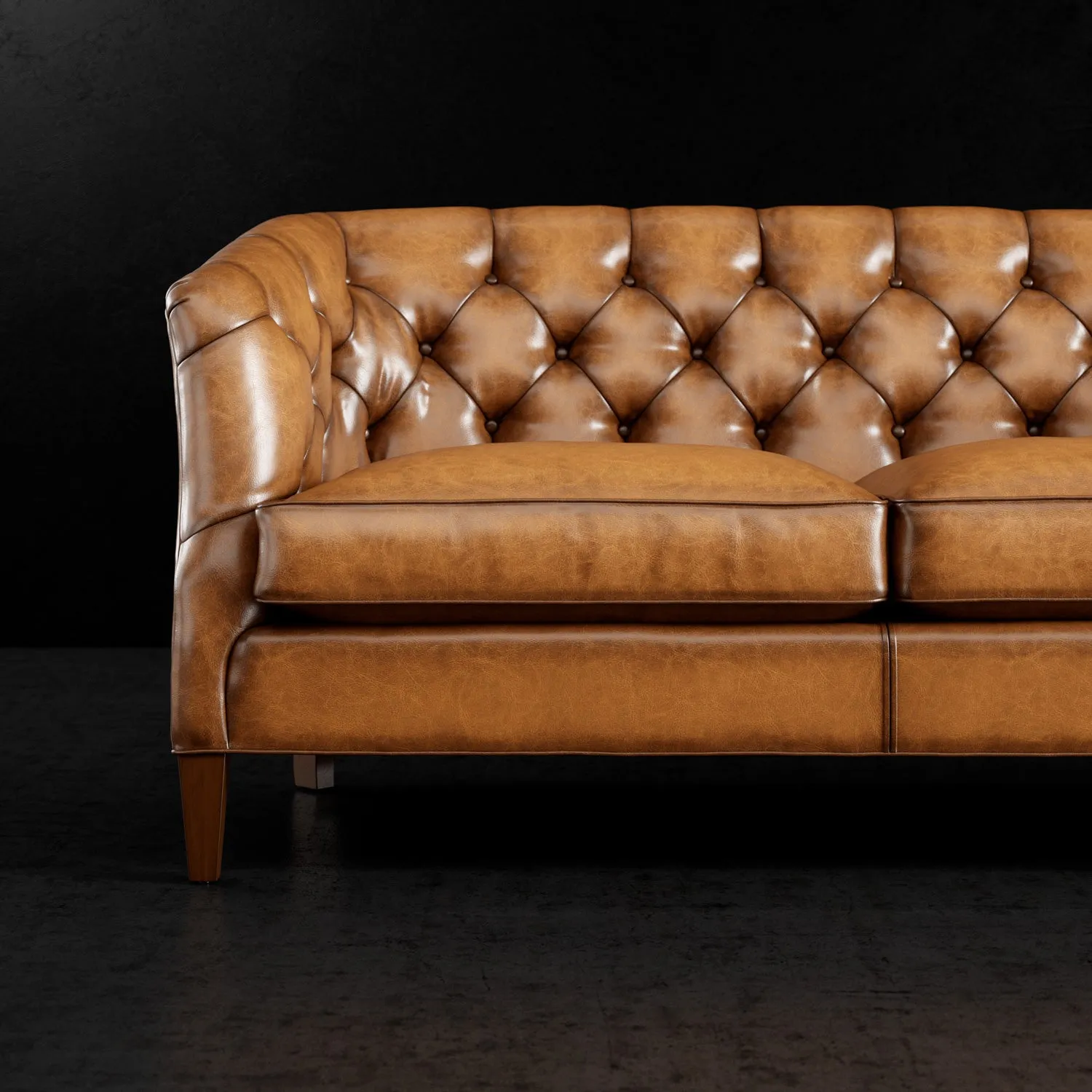 Thurston Tufted Leather Loveseat