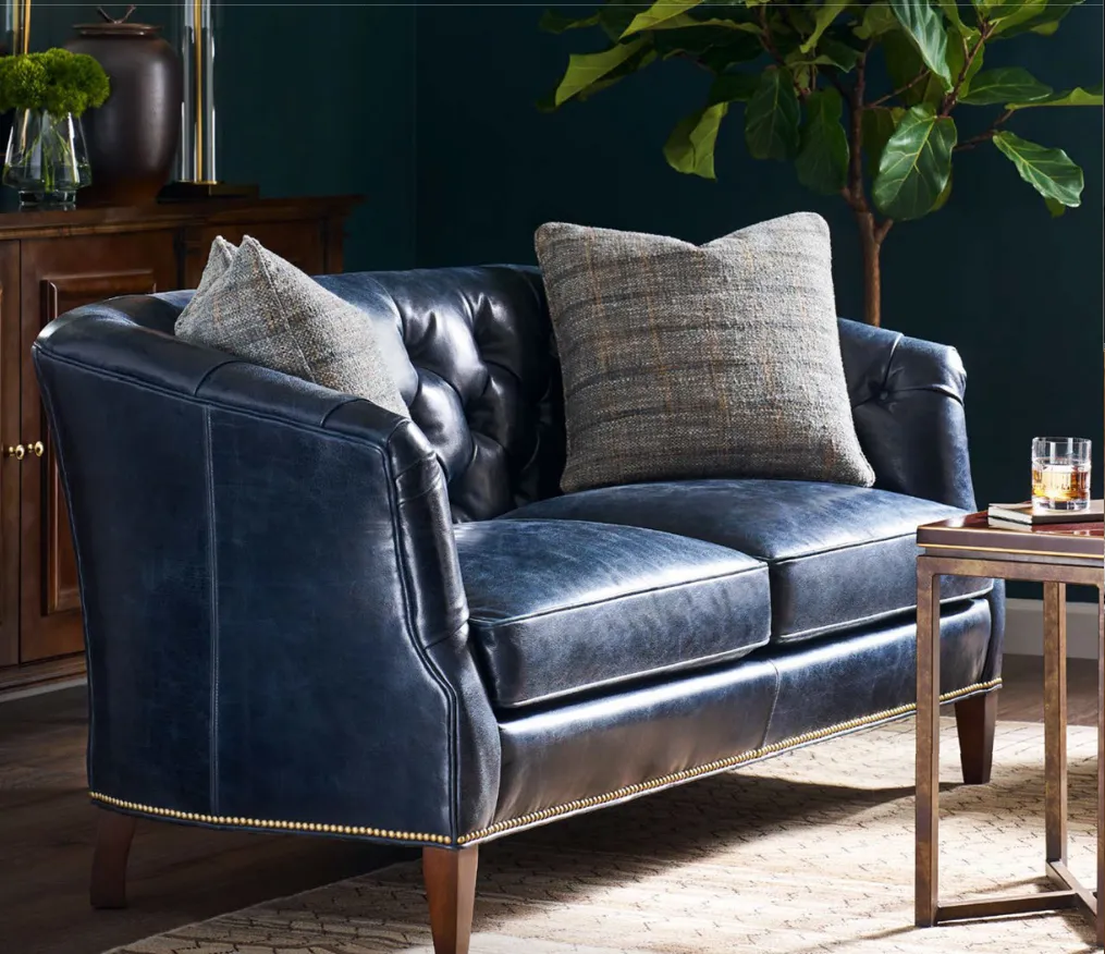 Thurston Tufted Leather Loveseat