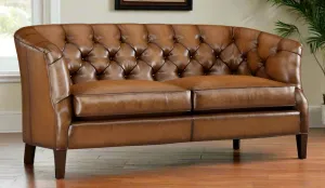 Thurston Tufted Leather Loveseat vanity mirror, wall mirror