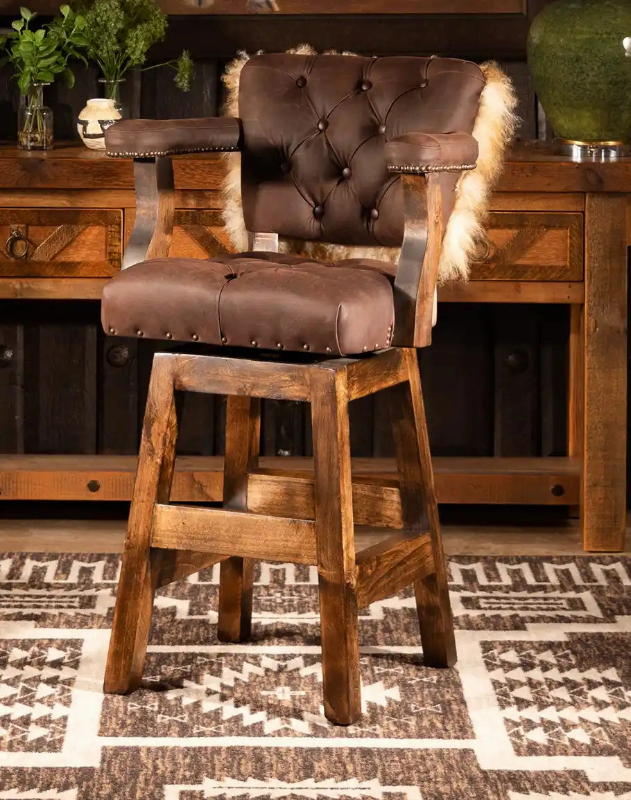Tibetan Wool & Tufted Leather Bar Stool glassware set, wine glass