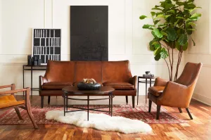 Tight-Back Sauvage Leather Sofa vanity mirror, wall mirror