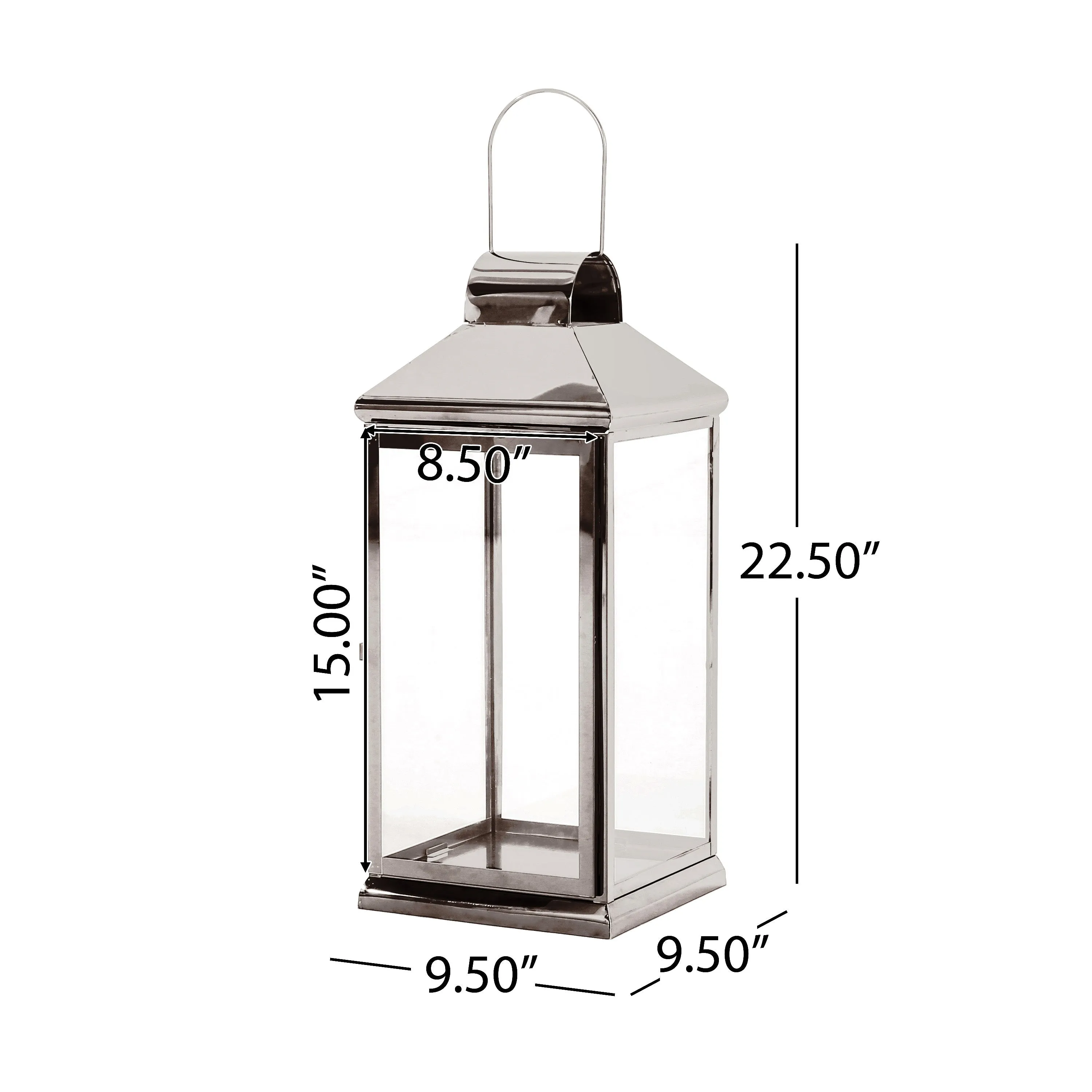 Tilson 22" Modern Stainless Steel Lantern