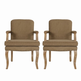 Tim French Country Dining Arm Chair with Nailhead Trim, Set of 2 dining table set, 6-piece dining set