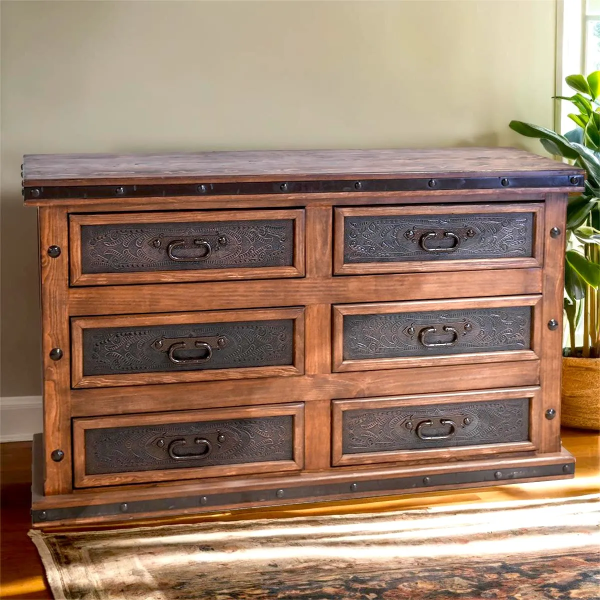 Tooled Leather Alicante Dresser bedroom furniture, nightstand