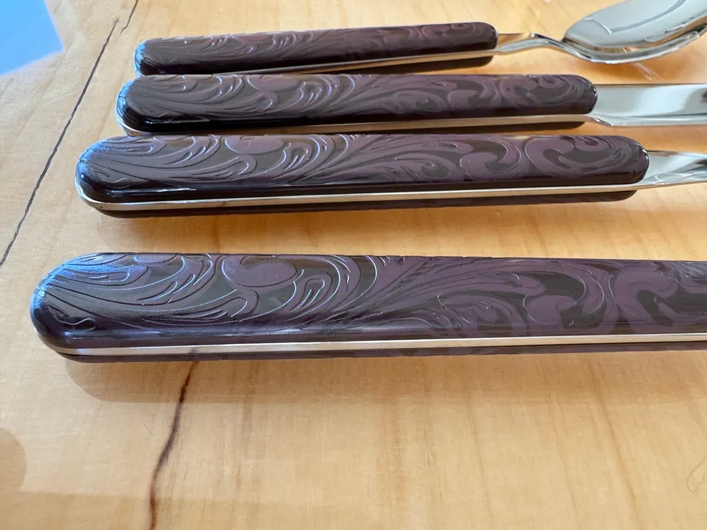 Tooled Leather-Look Western Flatware