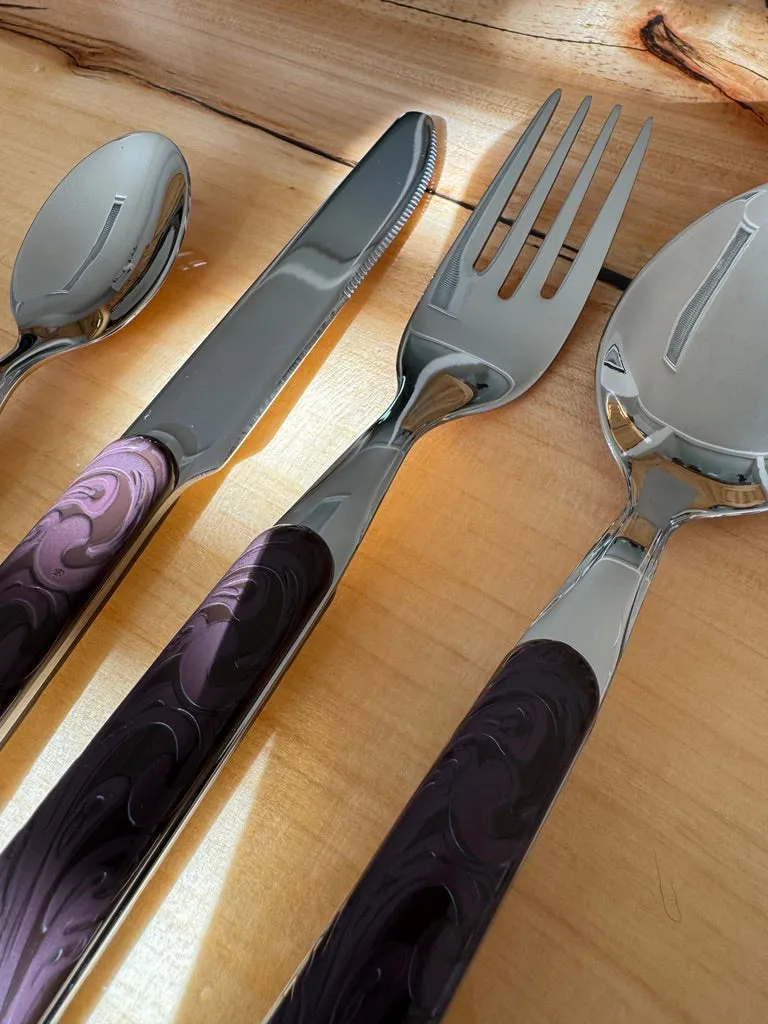 Tooled Leather-Look Western Flatware