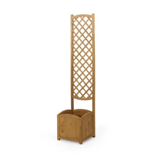 Traditional Square Firwood Planter Box with Trellis - NH705313 patio chairs, outdoor seating