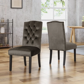 Traditional Crown Top New Velvet Dining Chairs (Set of 2) - NH567303 dining table set, 6-piece dining set