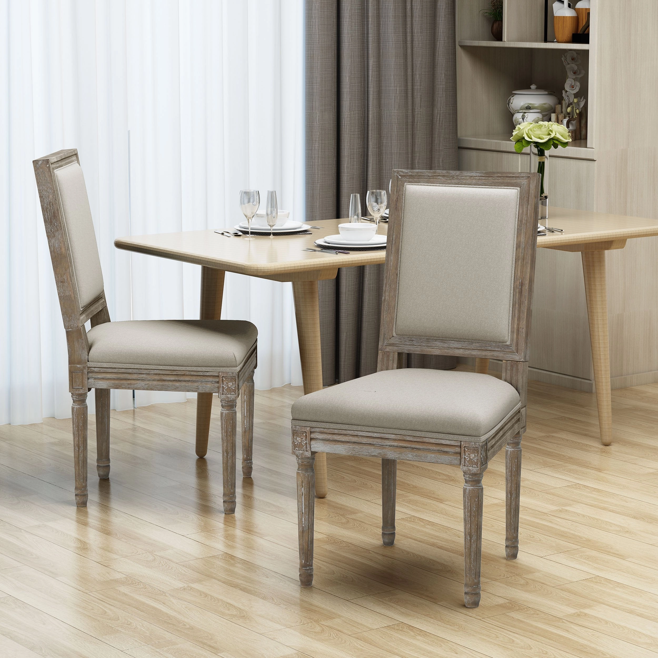 Traditional Fabric Dining Chairs (Set of 2) - NH447303