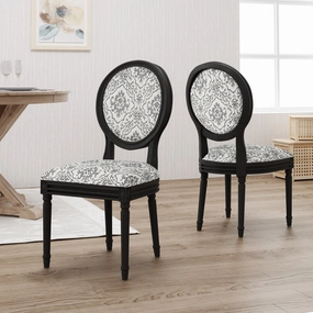 Traditional Fabric Upholstered Dining Chairs with Wood Frame (Set of 2) - NH966503 dining table set, 6-piece dining set