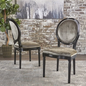 Traditional Grey New Velvet Dining Chairs (Set of 2) - NH943103 dining table set, 6-piece dining set