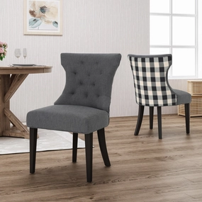 Traditional Two Toned Fabric Dining Chair (set of 2) - NH376503 dining table set, 6-piece dining set