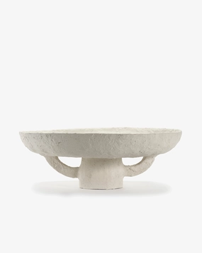 Tray white paper mache Earth