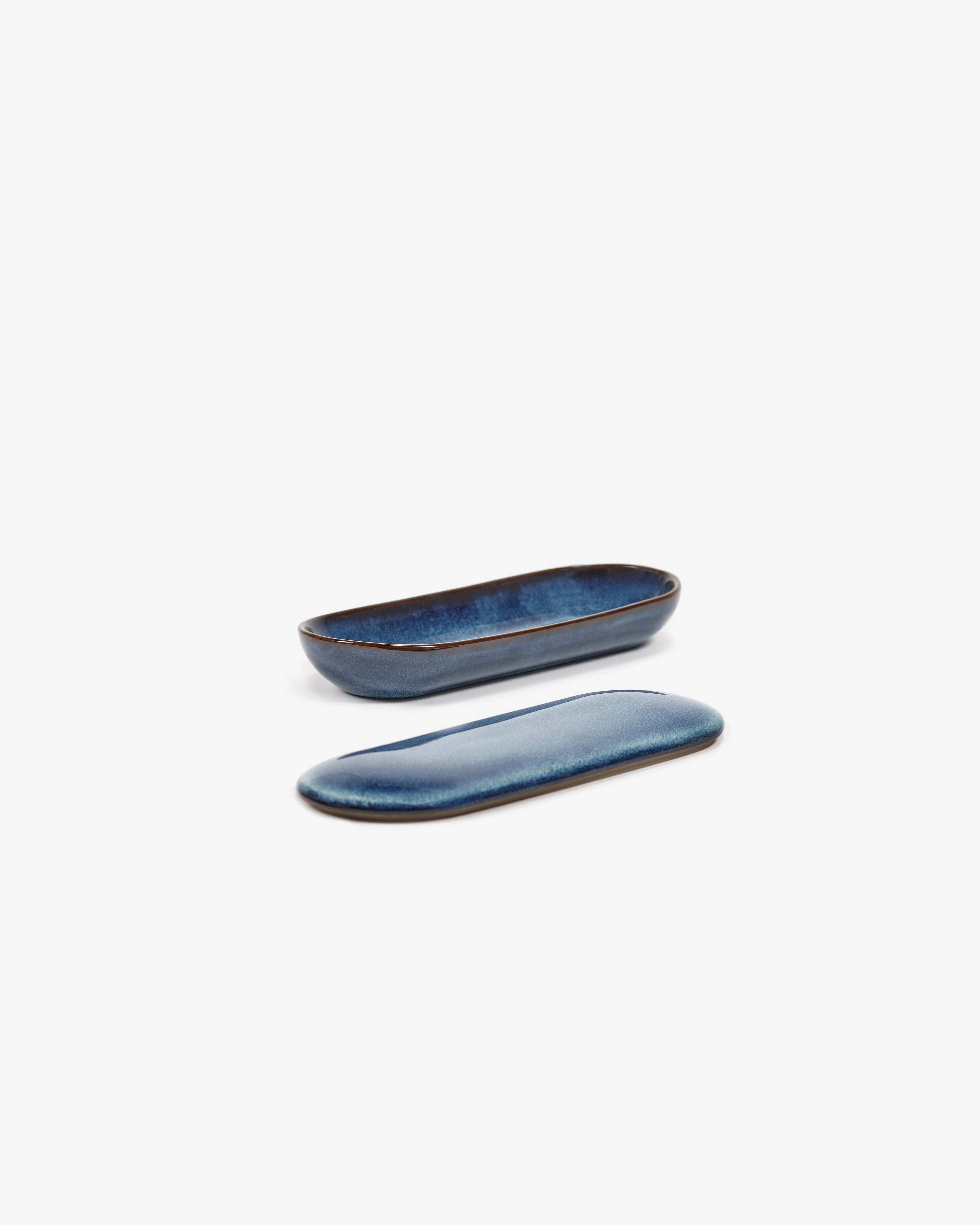 Tray with lid S dark blue Pure
