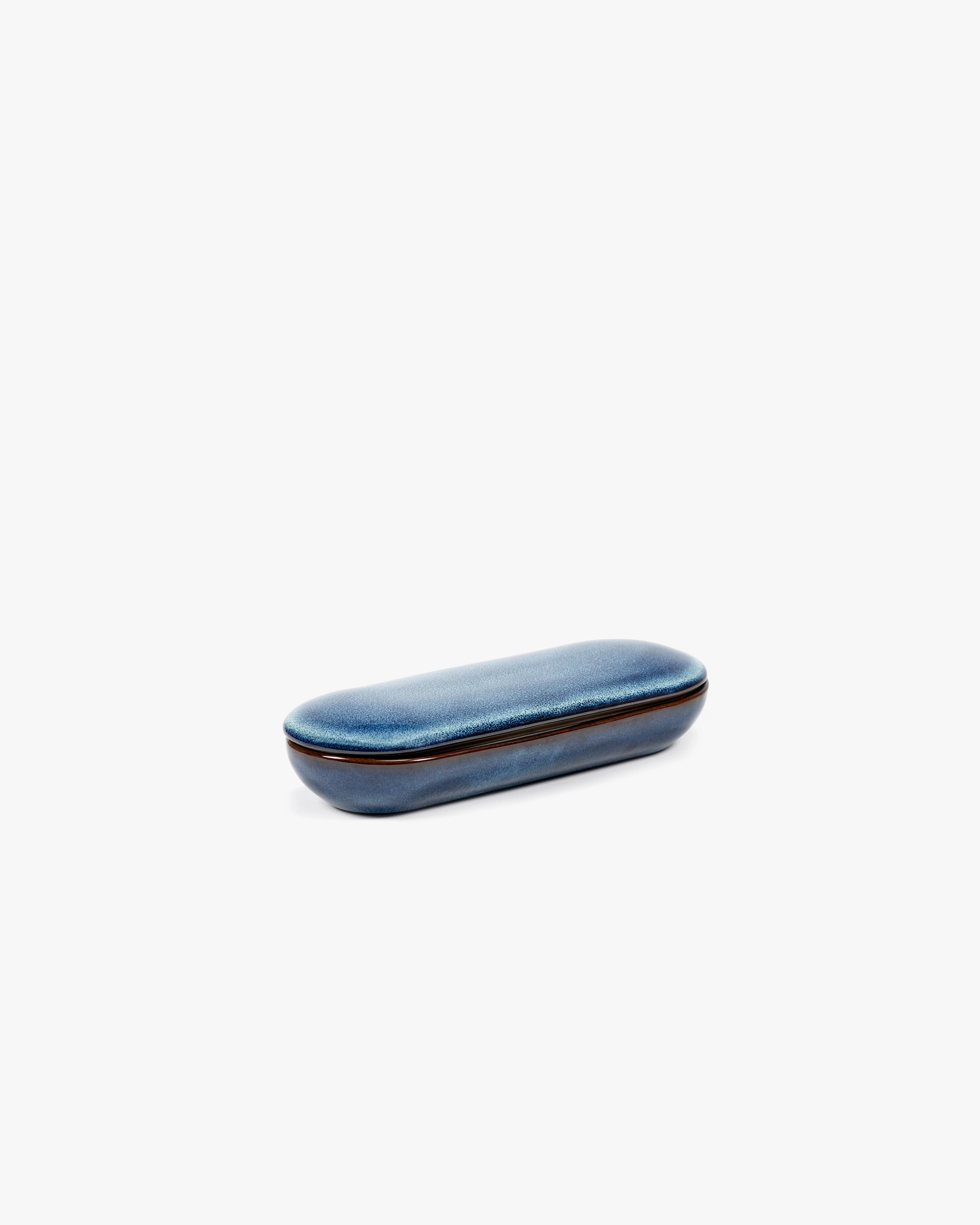 Tray with lid S dark blue Pure