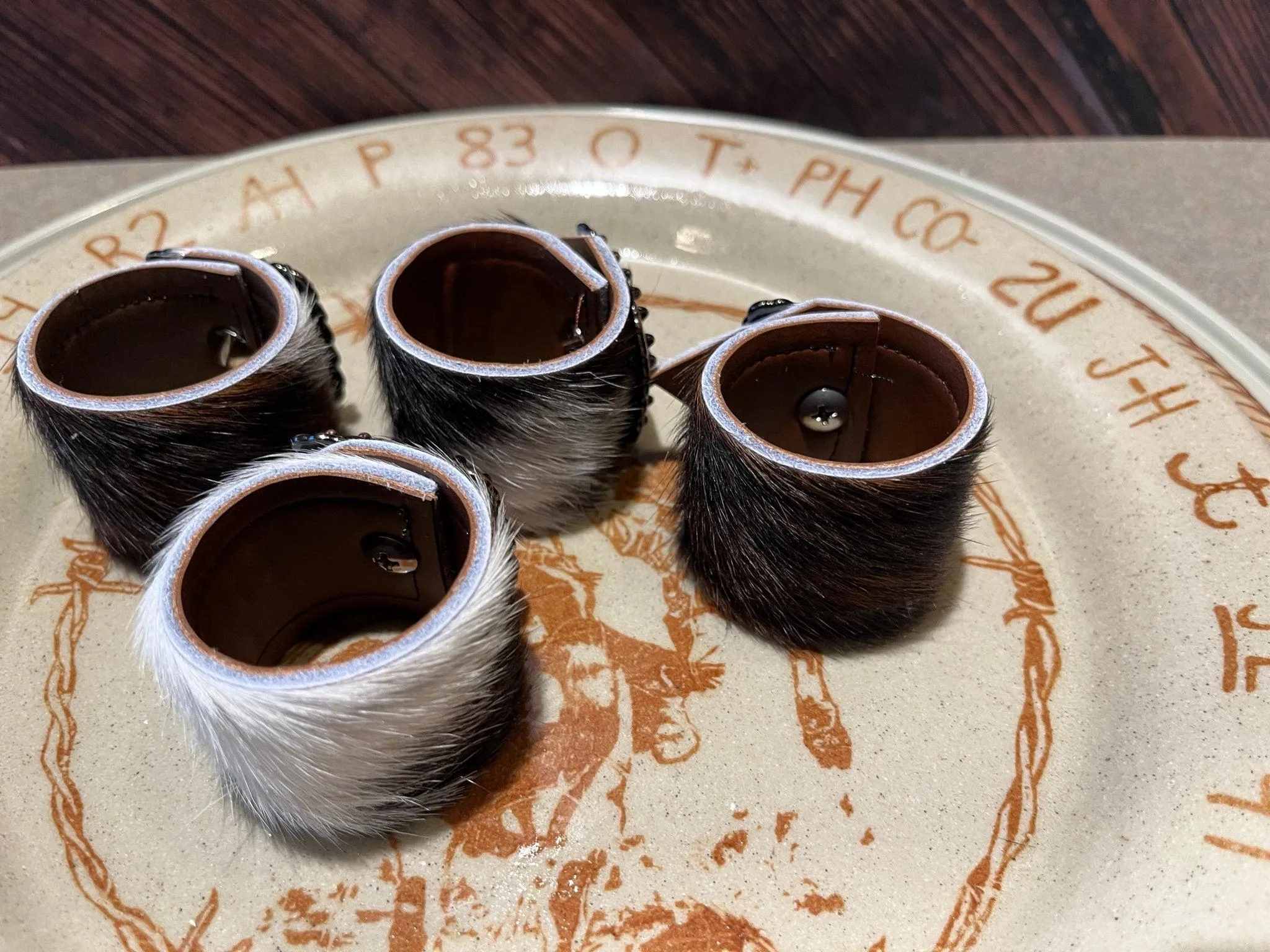Tri Color Cowhide Napkin Holders