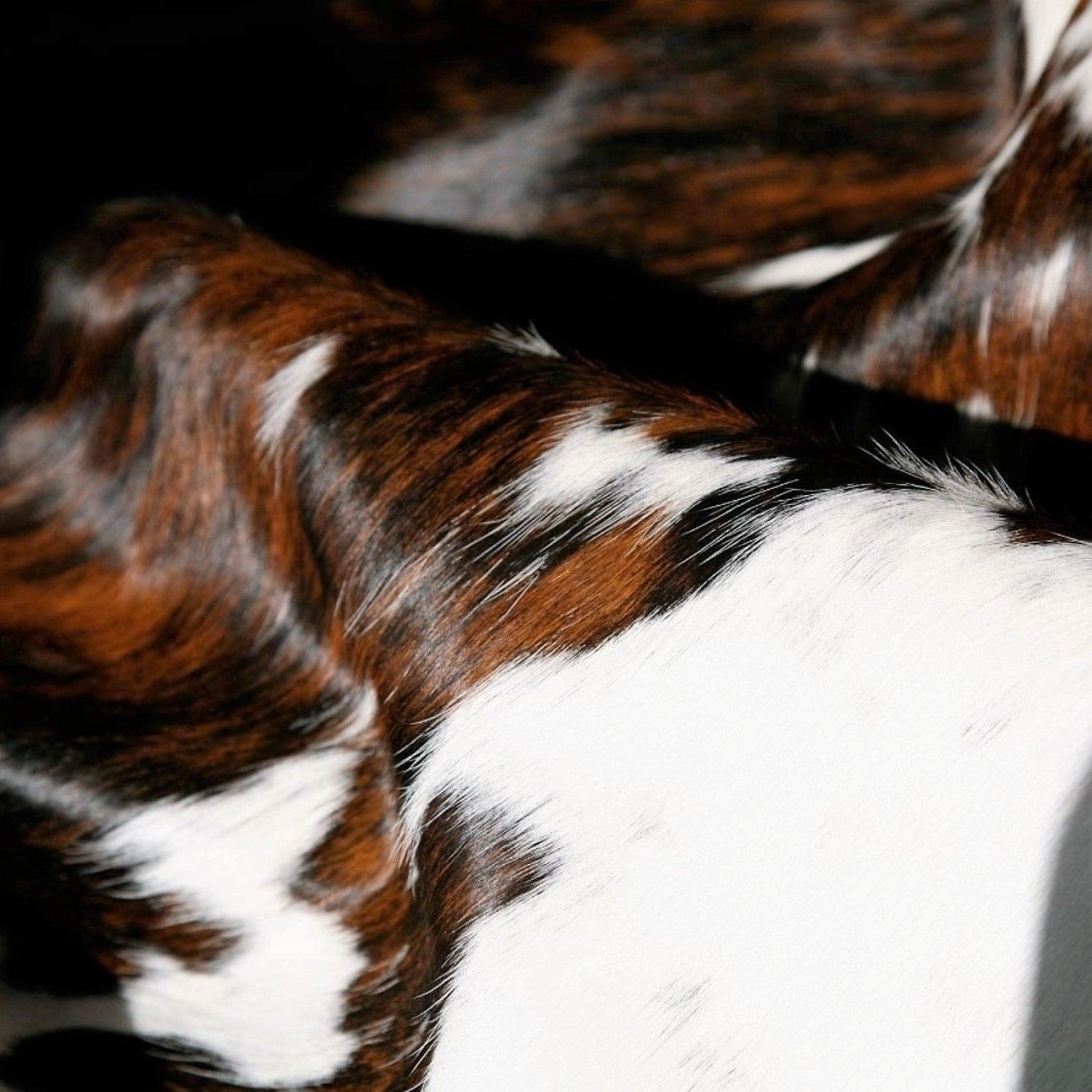 Tri Color Cowhide Upholstered Bar Stools