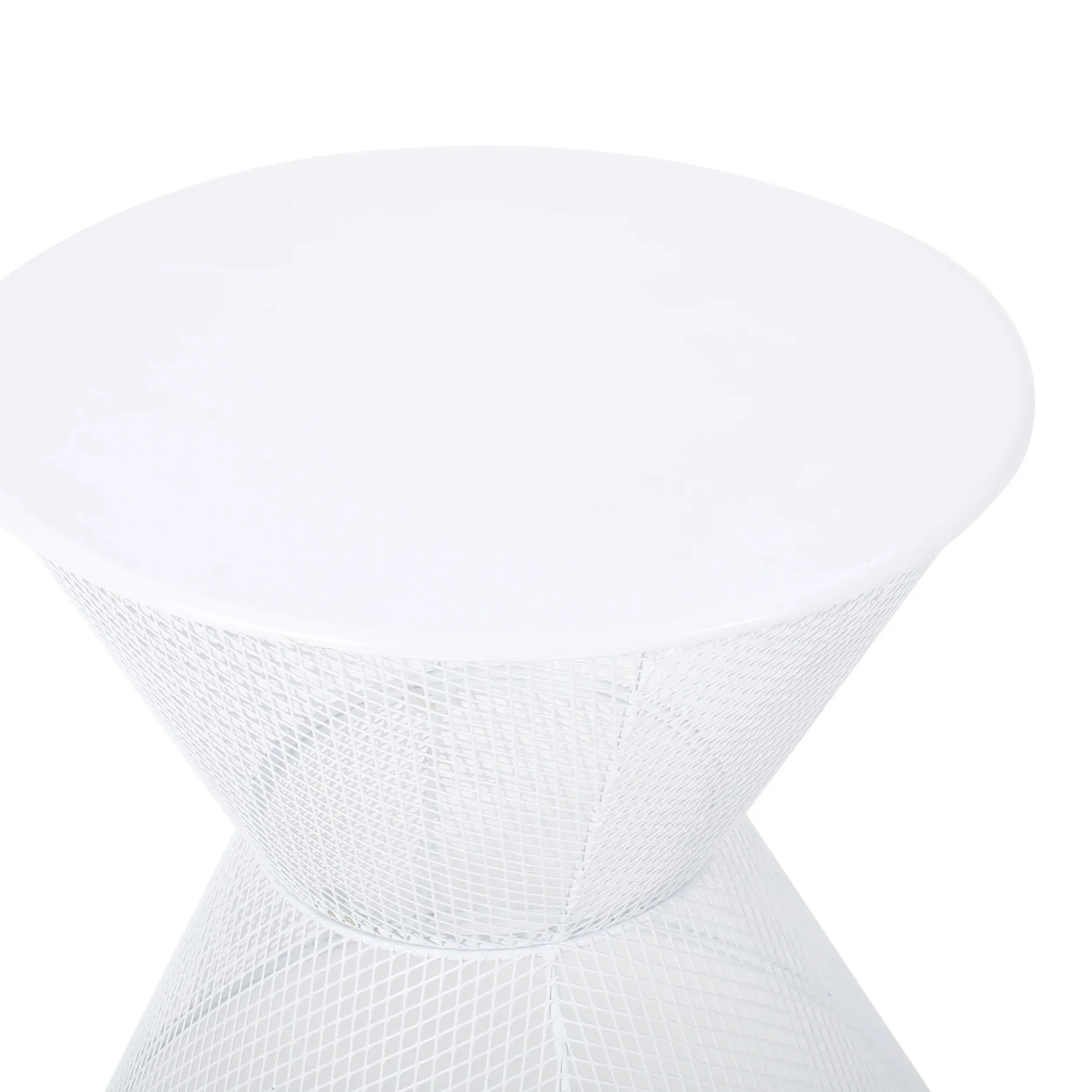 Tristian Modern Outdoor 2 Seater Iron Chat Set with Side Table