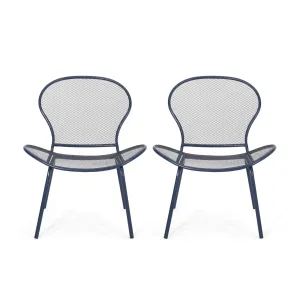 Tristian Modern Outdoor Iron Club Chair (Set of 2) patio chairs, outdoor seating