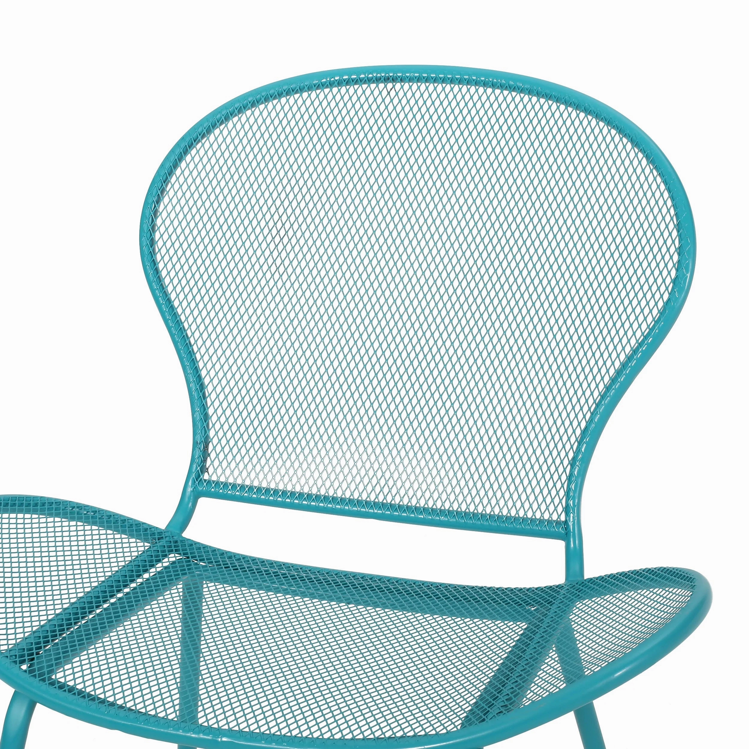 Tristian Modern Outdoor 2 Seater Iron Chat Set with Side Table