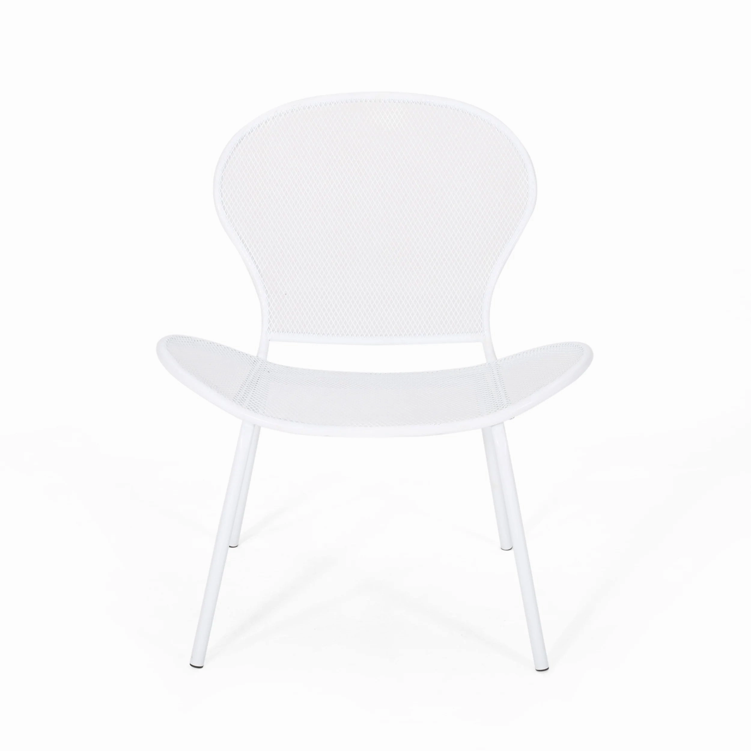 Tristian Modern Outdoor Iron Club Chair (Set of 2)