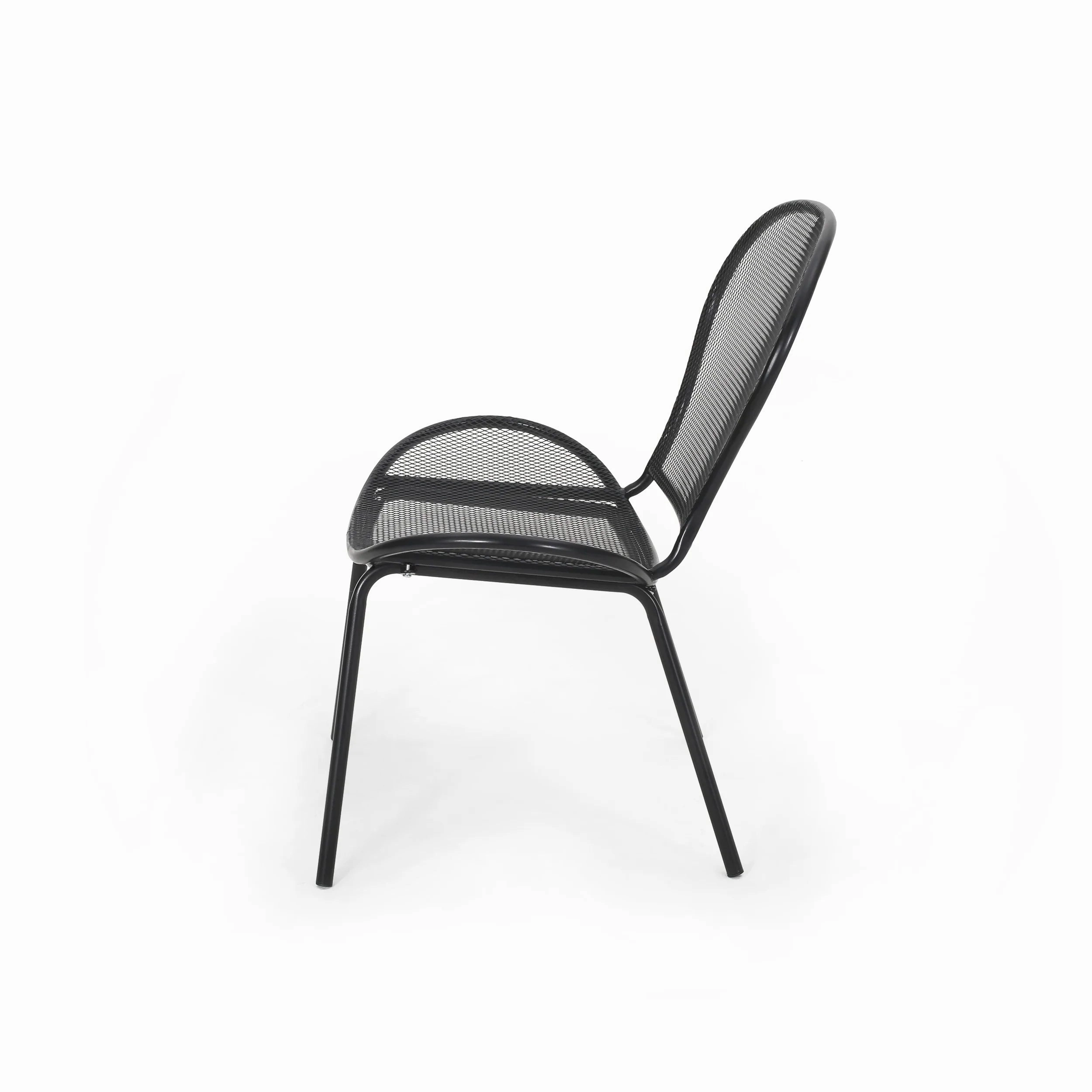 Tristian Modern Outdoor Iron Club Chair (Set of 2)