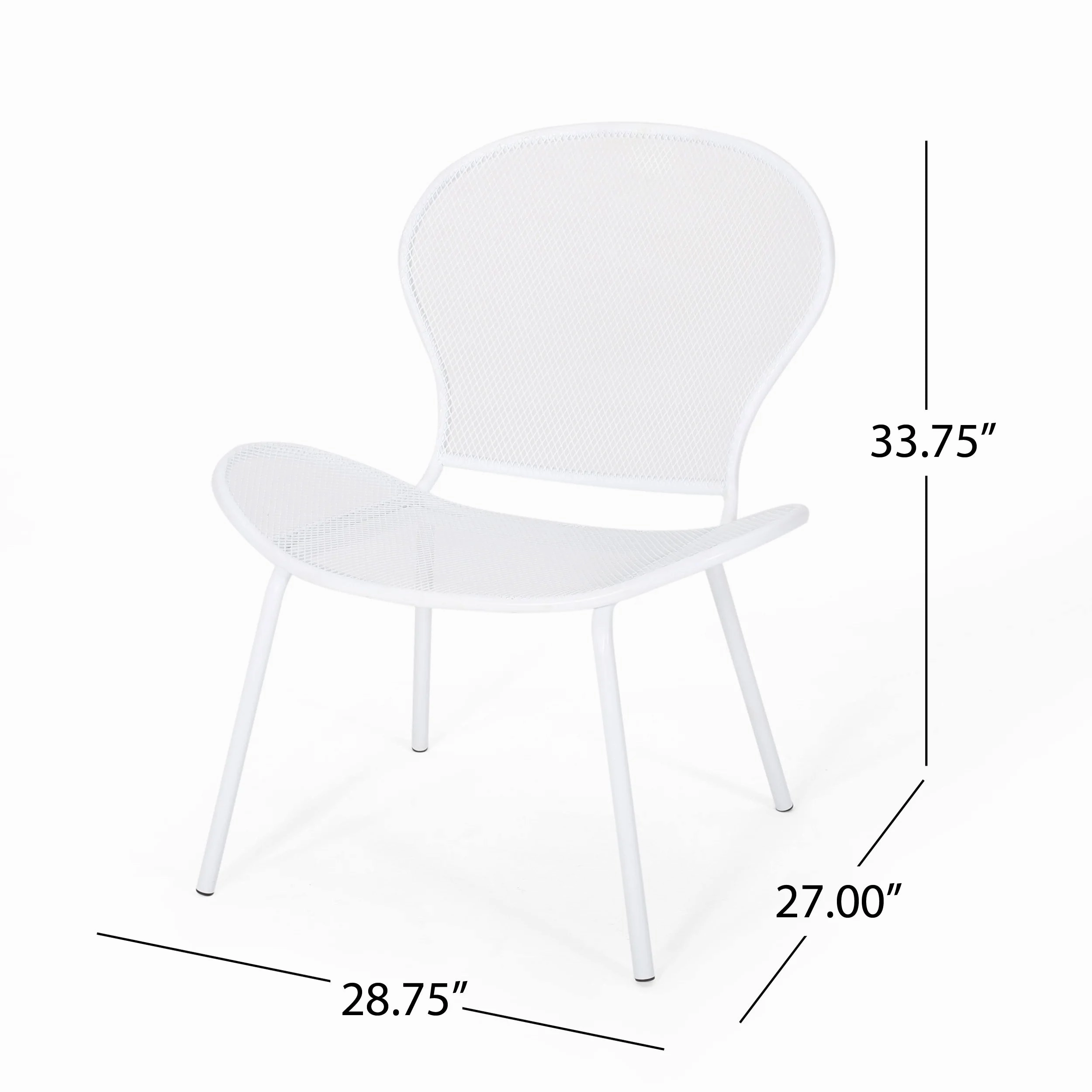 Tristian Modern Outdoor Iron Club Chair (Set of 2)