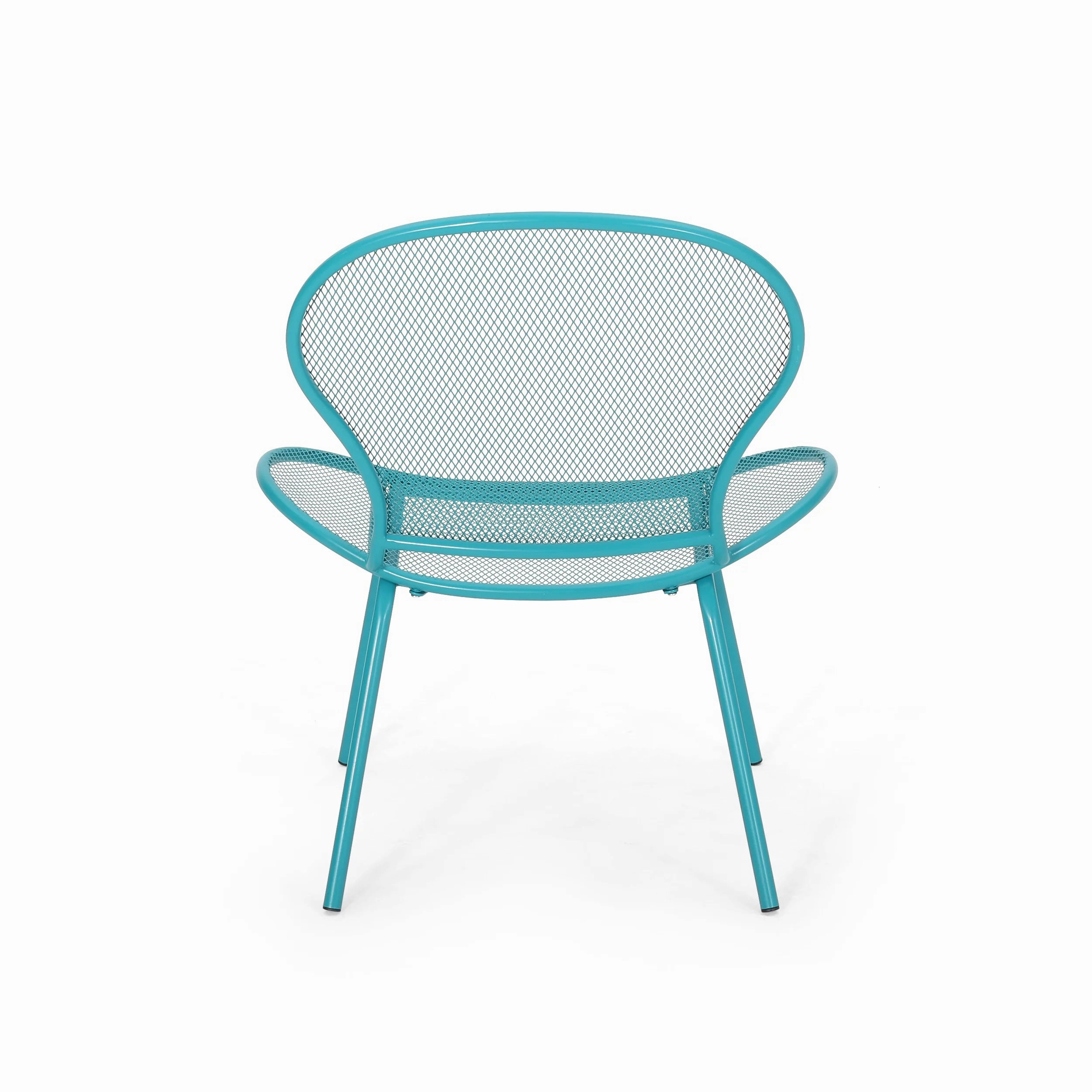 Tristian Modern Outdoor Iron Club Chair (Set of 2)