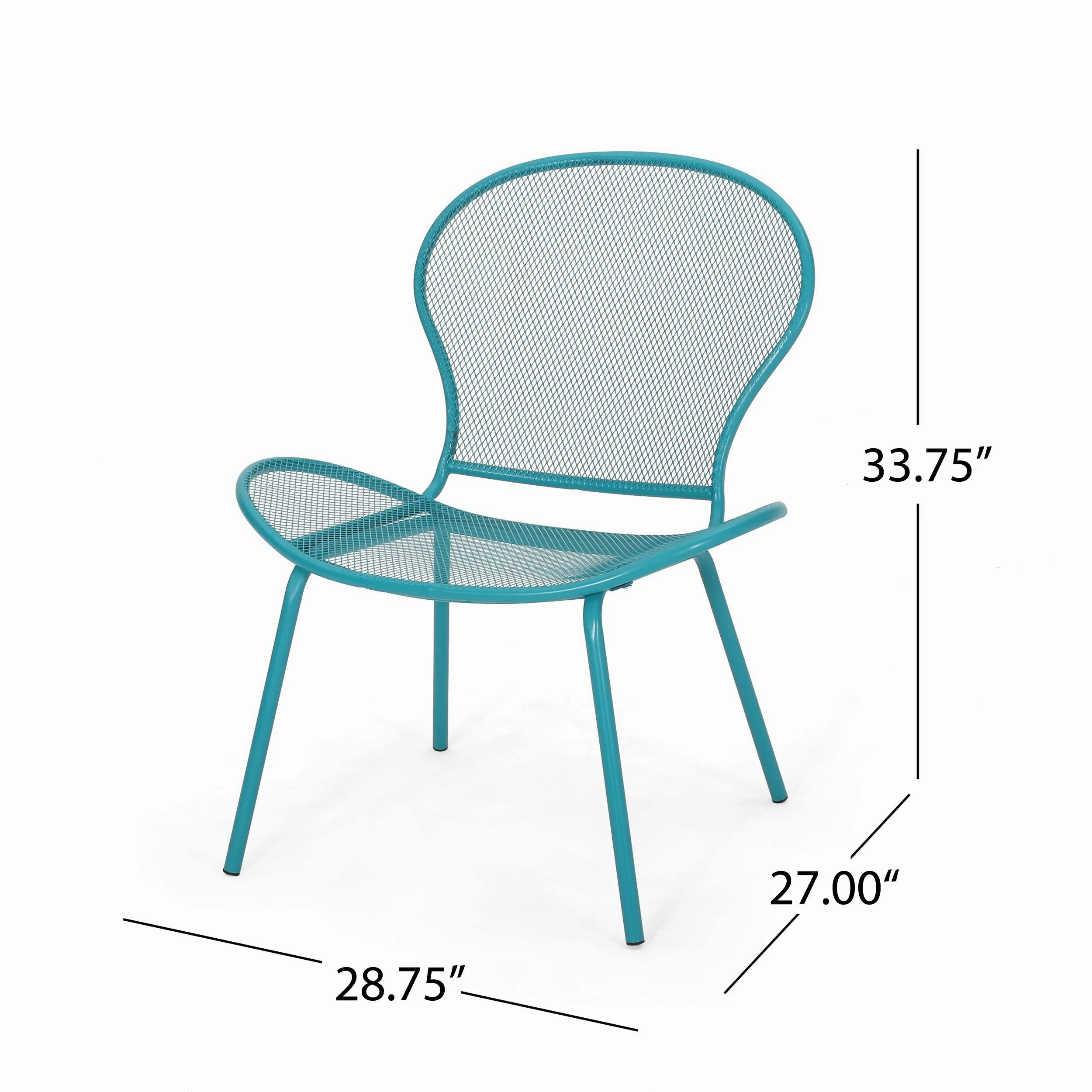 Tristian Modern Outdoor Iron Club Chair (Set of 2)