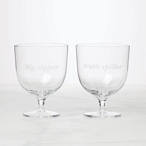 Truth Spiller & Big Sipper Short Glasses - Set Of 2
