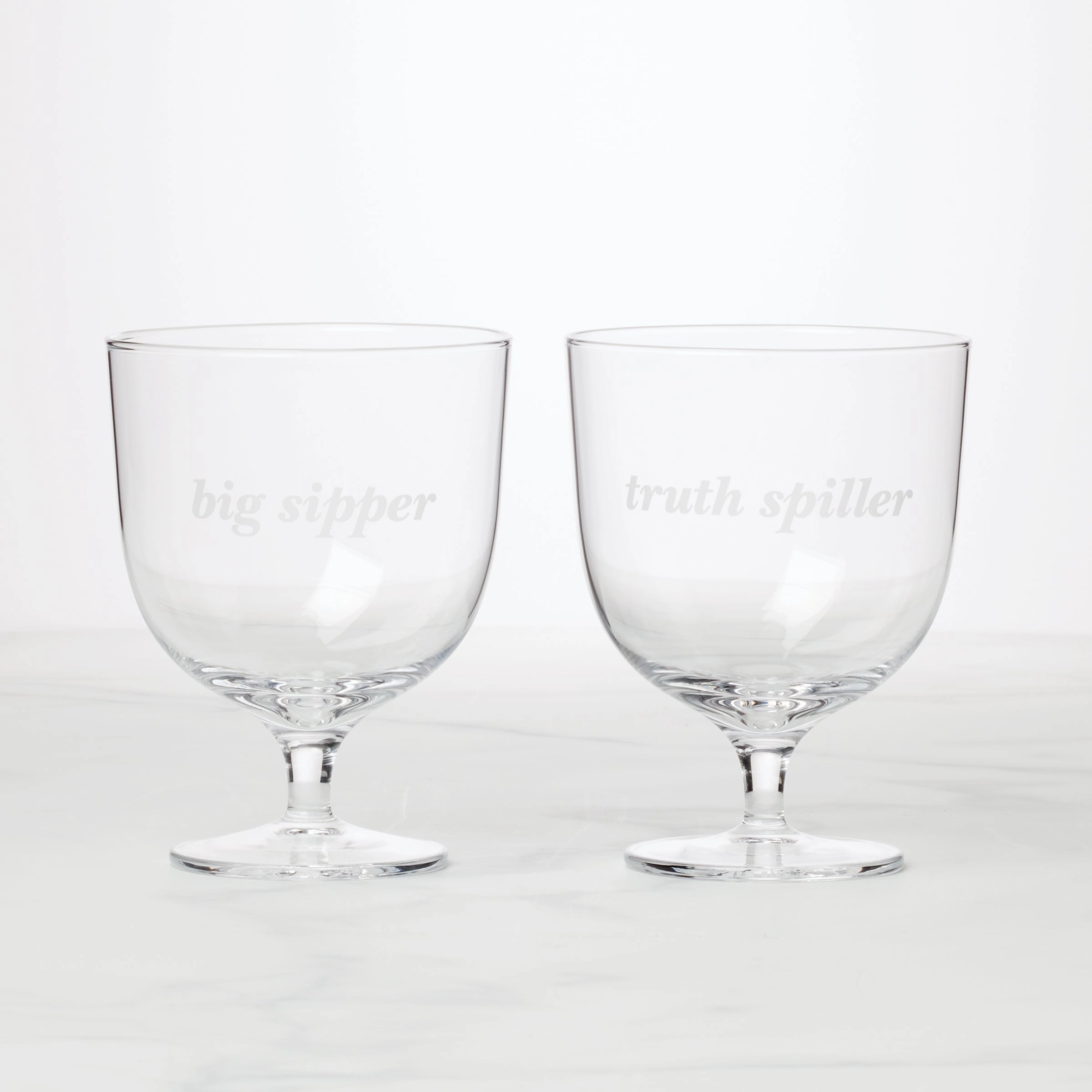 Truth Spiller & Big Sipper Short Glasses - Set Of 2