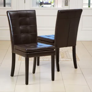 Tufted Brown Bonded Leather Dining Chairs (Set of 2) - NH156112 dining table set, 6-piece dining set