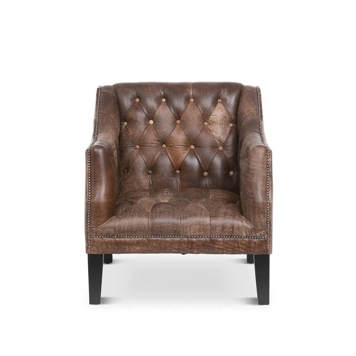 Tufted Distressed Leather Club Chair