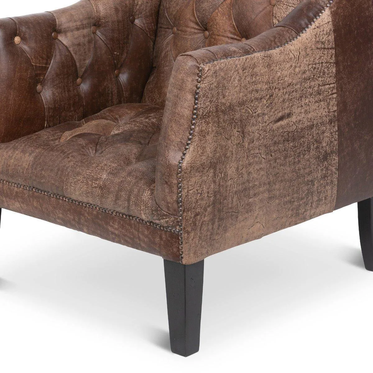 Tufted Distressed Leather Club Chair