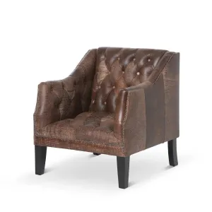 Tufted Distressed Leather Club Chair vanity mirror, wall mirror